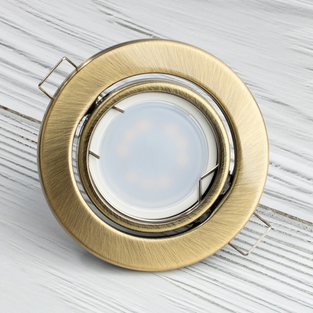 Einbaustrahler GU10, MR16 Einbauspot HALOGEN Runde beweglich Antik Blech LUMILED