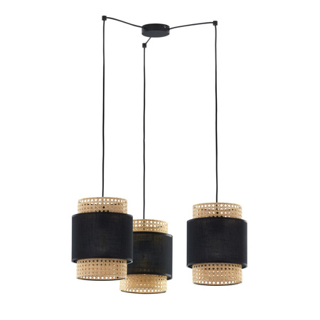 BOHO BLACK Rattan Pendel-Deckenleuchte Schwarz Boho Style 3xE27 6549 TK Lighting