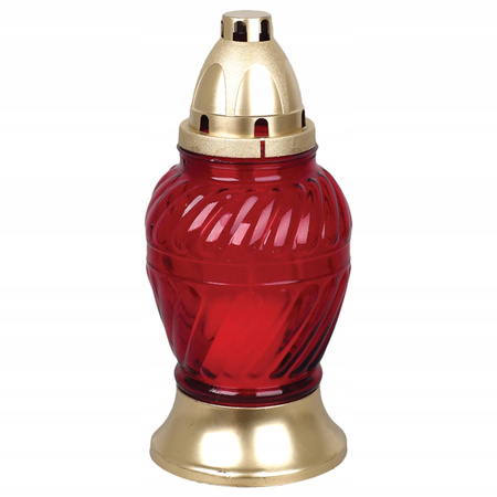 9xGlaskerze mit 28-Stunden-Einsatz ganzjährig für das große Grab