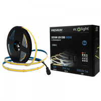 LED-Streifen COB 7W/m 630lm/m 320LED/m 24V 6000K Cold IP20 Rolle 5m + Netzteil + Fernbedienung Ecolight