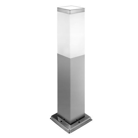 Gartenleuchte quadratische Säule 1x E27 45cm silber IP44
