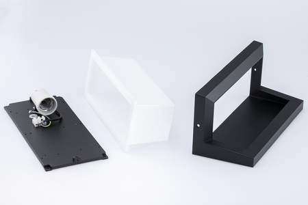 Gartenwandleuchte Elevation E27 CETUS SCHWARZ Rechteckig