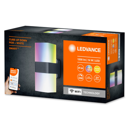 Smarte LED-Gartenwandleuchte 13,5W RGB+W Dunkelgrau SMART+ WiFi CUBE LEDVANCE