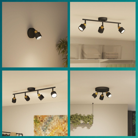 Reflektor-Deckenleuchte 2x GU10 Schwarz-Kupfer Niall Philips