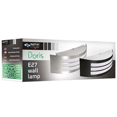 Gartenwandleuchte Erhöhung Außenleuchte E27 INOX IP44 DORIS