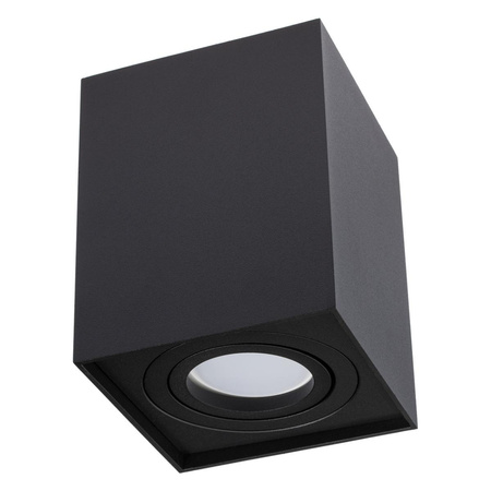 Halogen-Aufbauleuchte GU10, Aufbauspot 115mm beweglich Quadrat Tube Schwarz AMAT-L LUMILED