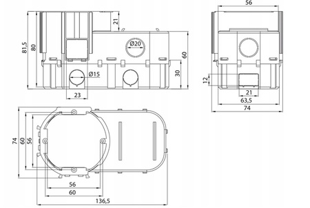 Unterputz-Installationsdose mit tiefer Tasche für PAWBOL-Elektronik
