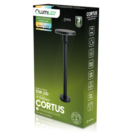 CCT LED 12W 3000-6500K IP65 CORTUS LUMILED Gartenpfostenlampe