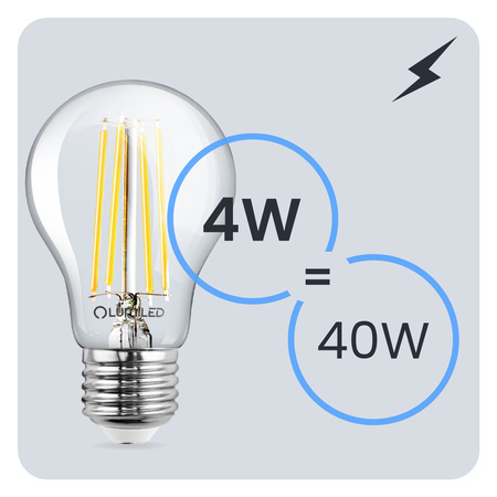 6x LED-Lampe E27 A60 4W = 40W 470lm 3000K Warm 360° FILAMENT LUMILED
