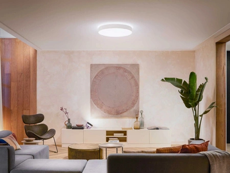 LED Plafond Enrave Weiß 48W 55cm CCT PHILIPS HUE Bluetooth Deckenleuchte + Dimmschalter