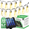 20x LED Solar Lichterkette, Außen Garten Lichterkette 5.69m 3000K warm HELIC LUMILED