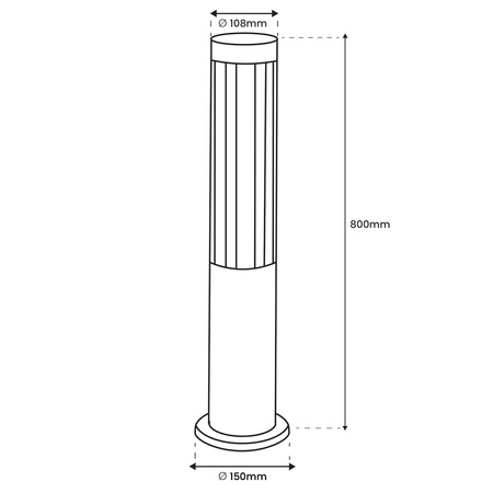 Gartenleuchte 12W, Außenstehleuchte Pollerleuchte 4000K 80cm QUERO LUMILED