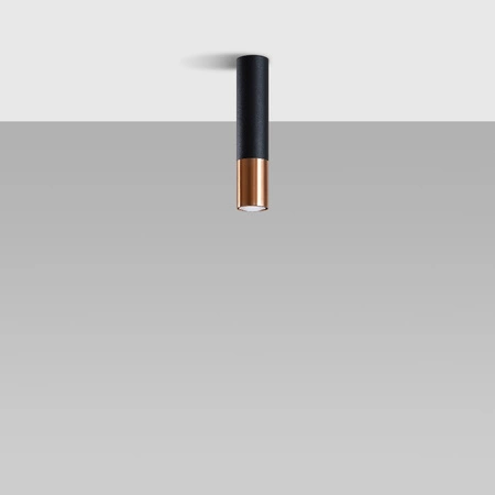 LOOPEZ GU10 Spot-Röhrenleuchte in elegantem Schwarz und Kupfer von SOLLUX