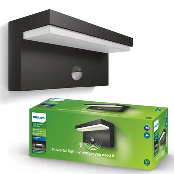 Gartenlampe LED Wandleuchte BUSTAN IR myGarden 2x4,5W 4000K IP44 mit Bewegungssensor Anthrazit PHILIPS