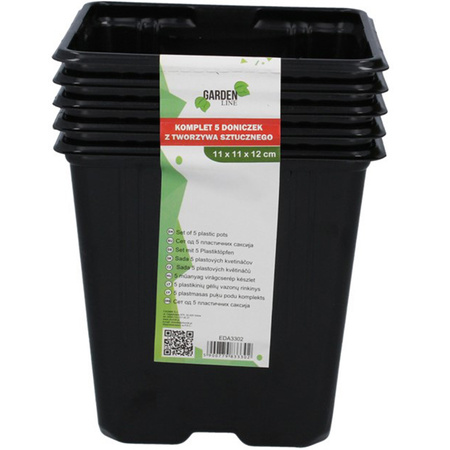 Set mit 5 Produktionstöpfen für Setzlinge Quilten Aussaat von Gemüsesamen 11 x 11 x 12 cm