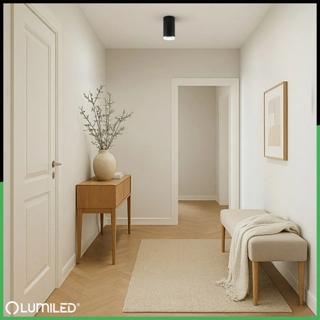 LED-Reflektor-Deckenleuchte Spot Tuba GU10 IP44 ADERO Schwarz Lumiled