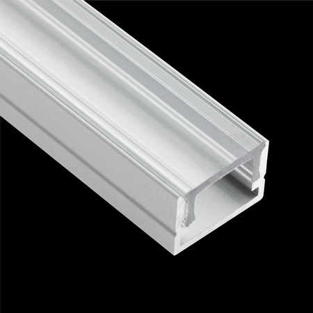 Anodisiertes Aluminium LED-Profil KM33 mit Klarglasabdeckung und Endkappen, 1m Silber LUMILED