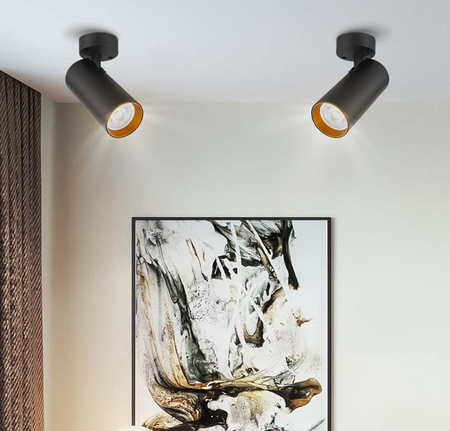 ERIS SPOT Deckenleuchte Reflektor GU10-Halogenlampe Schwarz und Gold