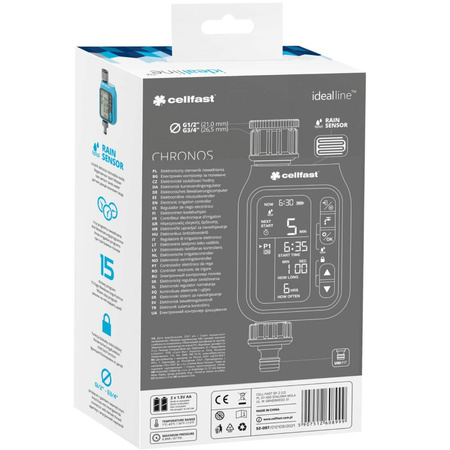 Elektronische Zeitschaltuhr Digitale Gartenbewässerung Programmierer Chronos IDEAL CELLFAST