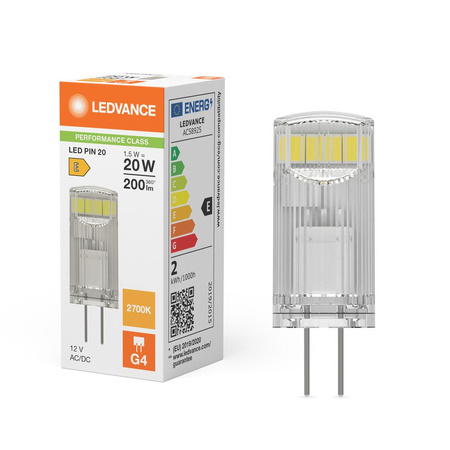 LED-Kapsel-Glühbirne G4 1.5W = 20W 200lm 2700K Warm 320° 12V Ledvance