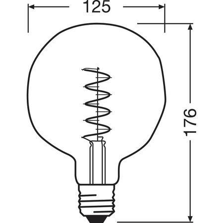 Dekorative Leuchtmittel E27 ET124 4,5 W = 18 W, 180 lm, 1600 K, warm, 360°-Filament, dimmbar, OSRAM Vintage 1906