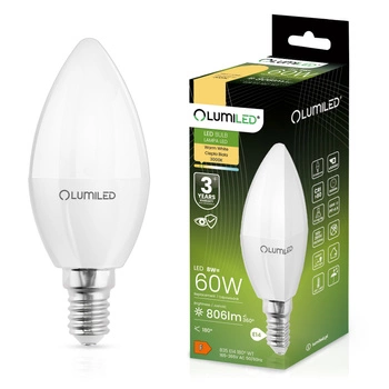 LED Lampen E14, Kerzenform Lampe B35 8W = 60W 806lm 180° 3000K warm LUMILED