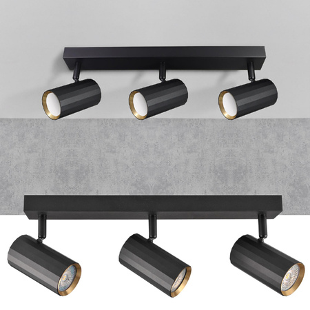 Wand- und Deckenstrahlerleuchte 3x GU10 Schwarzgold NICEA Sanico Goldlux