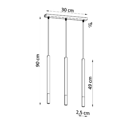 MOZAICA 3L 3xG9 Hängende Deckenleuchte Elegant Schwarz und Gold SOLLUX