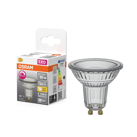 LED-Leuchtmittel PAR16 Reflektor GU10 6,1W = 80W 575lm 4000K Neutral CRI90 36° Dimmbar SUPERSTAR PLUS CLASSIC Osram