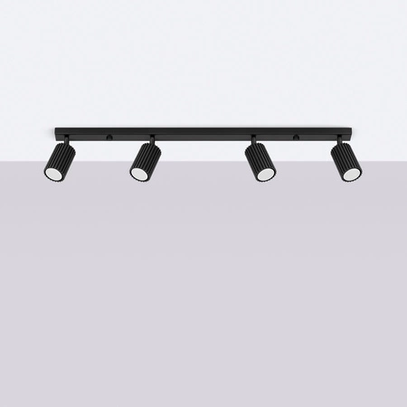 Tuba Spot Reflektor Deckenleuchte 4x GU10 Schwarz Carbon Deep Space SL.1584 Sollux