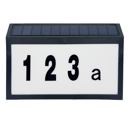 Solar LED Fassade Beleuchtete Hausnummer Wandlampe 6000K IP44