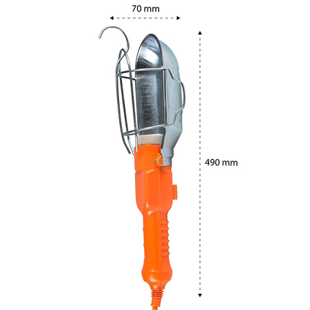Werkstatt-LED-Taschenlampe E27 230V auf 5m Kabel