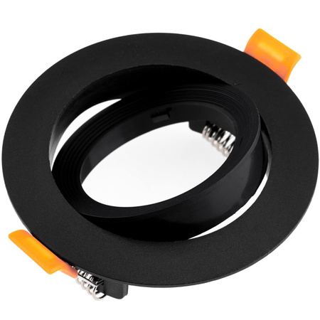 Set Halogen-Einbauleuchte VENTUS Schwarz Rund + LED-Leuchtmittel GU10 8W Neutral 120° Lumiled