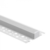 Aluminium LED-Profil für Gipskarton REGIPS Fliesenunterprofil Weiß 1m mit mattierter Abdeckung für LED-Streifen + Endkappen GN Ecolight Serie