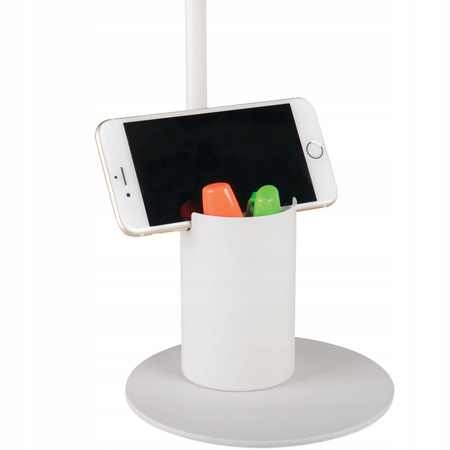 Schulnachttisch-Schreibtischlampe + Organizer Raibo E27 5W Weiß KANLUX