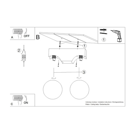 Deckenleuchte 2x G9 Naturholz BULBO Peach Puff SL.1683 Sollux
