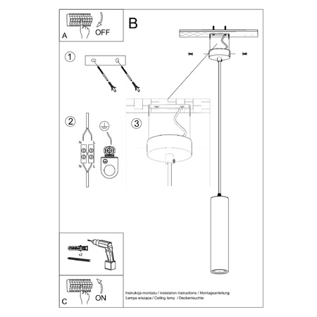 NANCY GU10 Hängende LED-Deckenleuchte Weiß Keramik SOLLUX