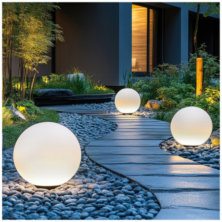 Solar Gartenlampe LED 3000K + RGB Angetrieben Oberirdisch Ornamental Ball Spike 30cm KOBI