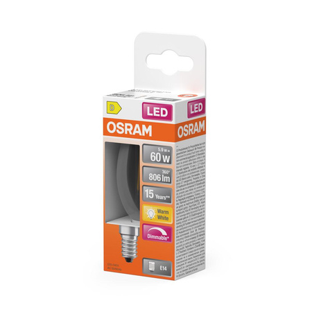 LED Leuchtmittel E14 B35 CL 5,5W = 60W 806lm 2700K Warm 300° OSRAM SUPERSTAR Filament Dimmbar
