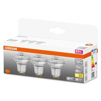 3x GU10 LED Leuchtmittel 2,6W = 35W 230lm 2700K Warm 36° OSRAM STAR