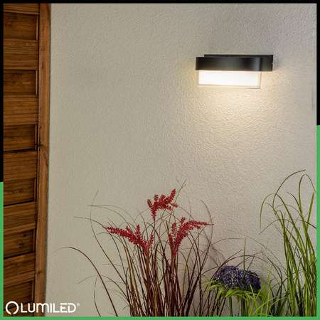 LED-Außenwandleuchte 5W, Fassadenleuchte IP54 4000K warm Schwarz SELVIA LUMILED