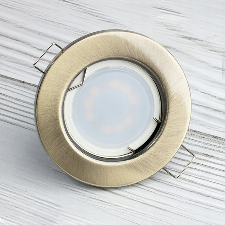 Einbaustrahler GU10, MR16 Einbauspot HALOGEN Runde Fest Antik Blech ARDALI LUMILED