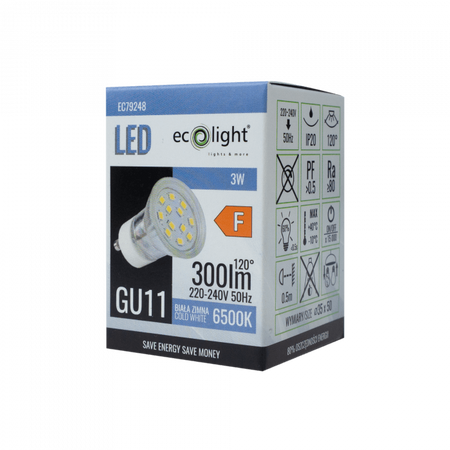 LED-Reflektor GU11 GU10 3W 270lm 6500K kaltweiß Ecolight Glühbirne