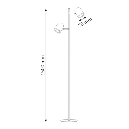 Stehleuchte 7W 2x LED RAWI schwarz 3000K GOLDLUX (Polux)