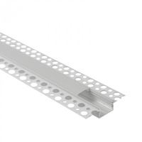 Aluminium LED-Profil für Gipskartonplatten REGIPS breit flächenbündig weiß 2m mit mattiertem Diffusor für LED-Streifen + Kappen Ecolight GPS Serie