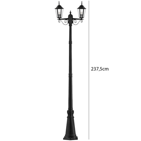Garten-Stehlampe LED-Mast 238cm E27 dekorative Laterne für den Außenbereich