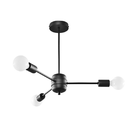 LED-Pendelleuchte LANGO 3xE27 Kronleuchter Schwarz SOLLUX