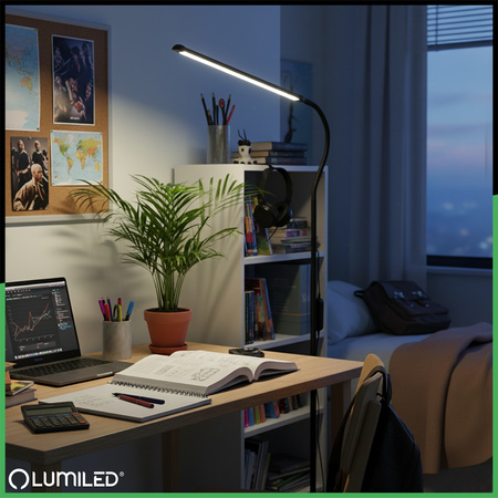 LED 14W CCT Dimmbare Stehlampe mit Höhenverstellung LONGA 2 Schwarz LUMILED