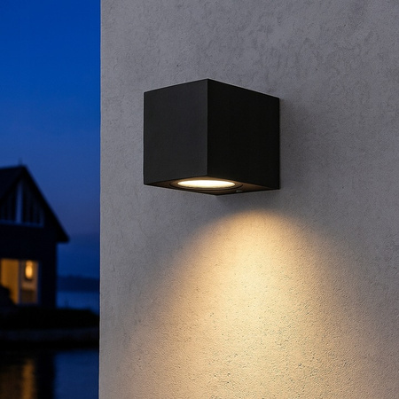 Garten Lampe Außenfassade Wandlampe GU10 Schwarz IP44 Lidia Masterled