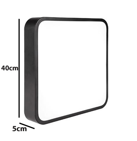 Decken-LED-Wandleuchte quadratische Halterung 3300lm 40W 4000K IP22 Schwarz